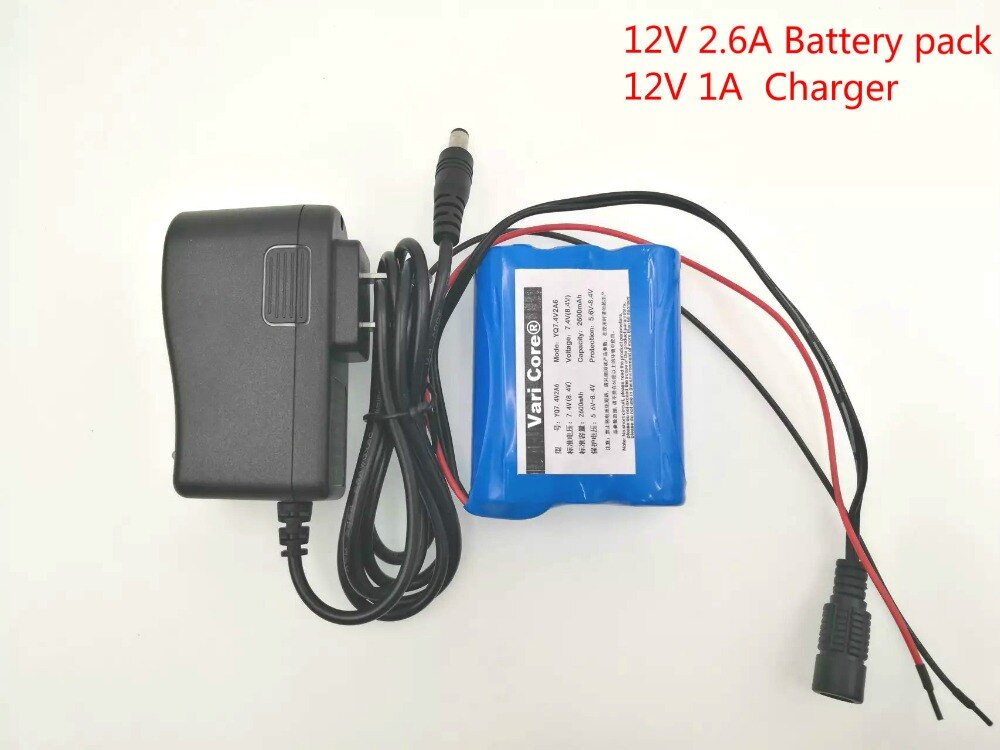 12 V 2600 Mah 18650 Li-Ion Oplaadbare Batterij Pack Voor Cctv Camera 2.6A Batterijen + 12.6V 1A Charger