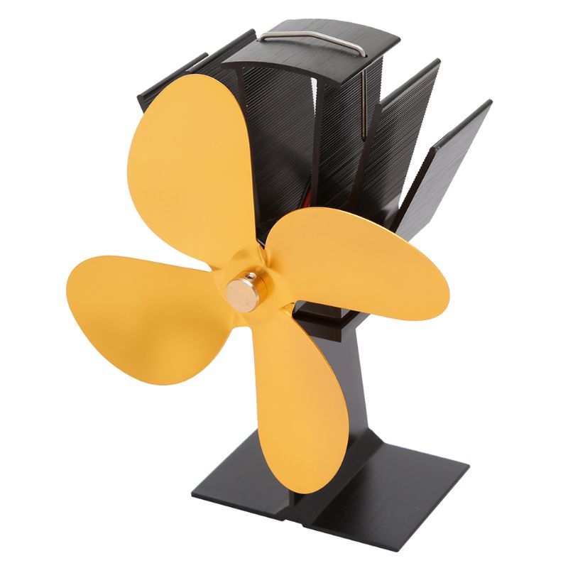 Ecofan de ahorro de circulación por calor, ventilador de estufa de chimenea de 4 aspas, para registro de madera: GD