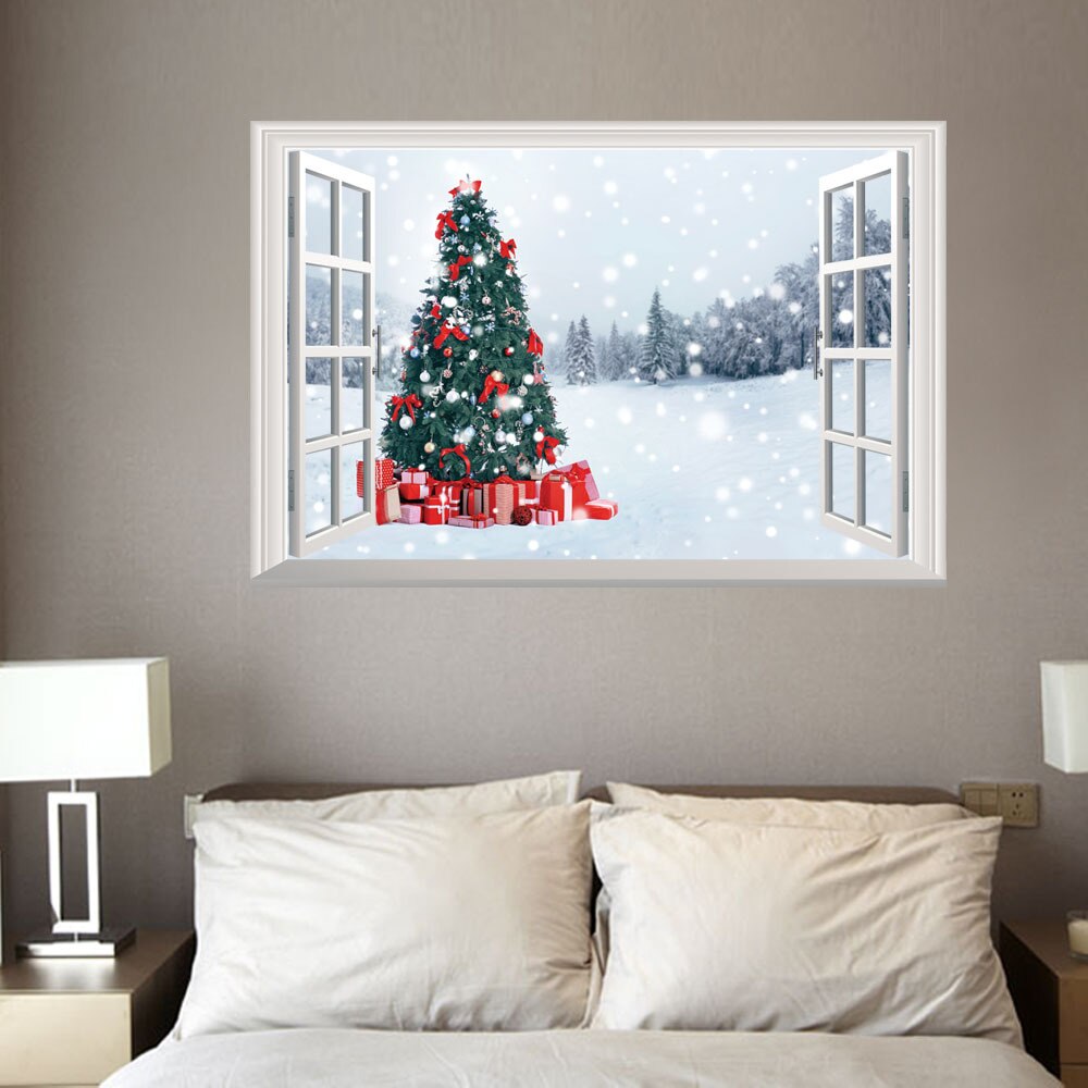 3D Weihnachten Fenster Zauberstab Aufkleber Große Weihnachten Schneemann Fenster Gel Gelee Aufkleber Weihnachten Party Hause Glas Dekor Zauberstab dekor 2Stck: 3