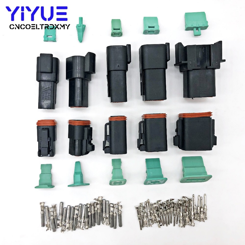 Deutsch DT Serie Zwarte Connector Waterdichte Elektrische Plug DT06/DT04 2/3/4/6/8 pin Motor/Versnellingsbak Voor Auto Bus Motor Truck