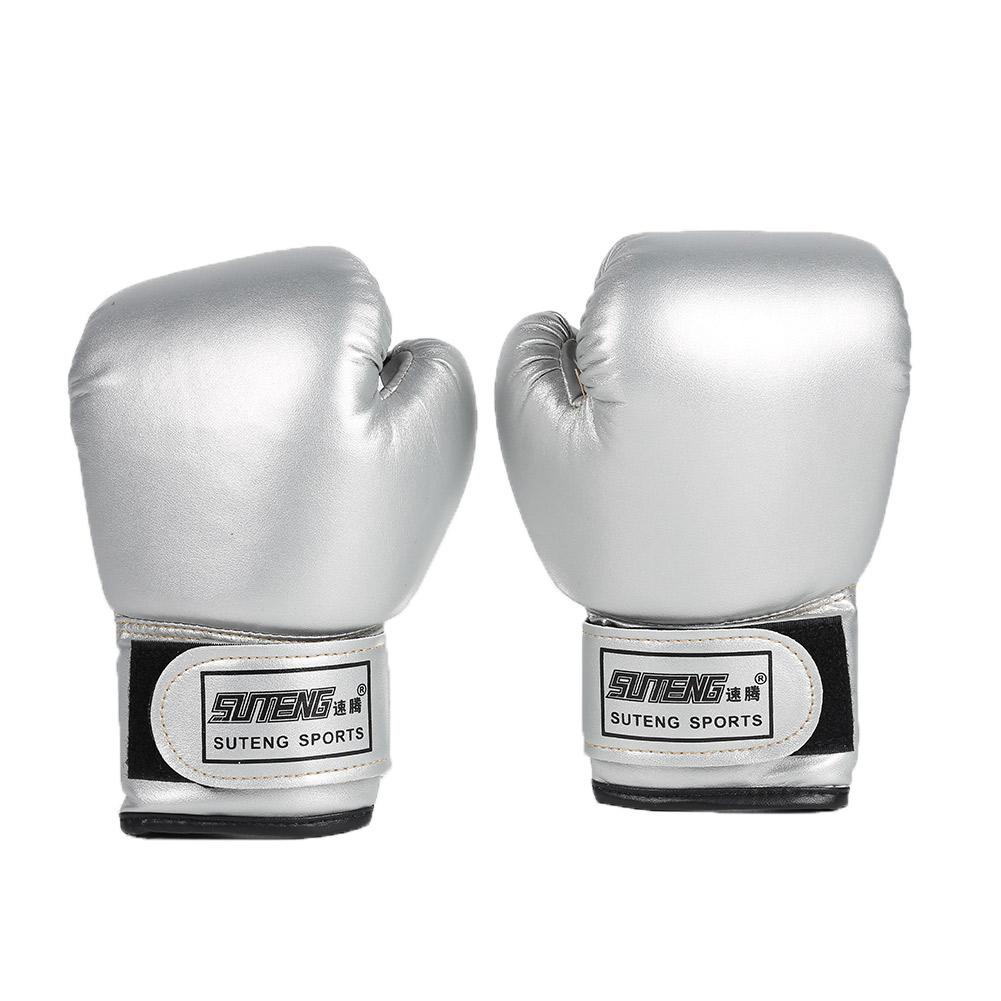 2 st boxningsträning fightinghandskar läder barnsparring kickboxningshandskar pu karate muay thai de boxeo free fight boxningshandske: Klar