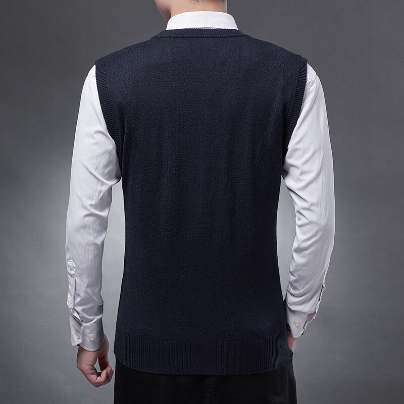 Mannen Gebreide kasjmier Vest Herfst winter Mannen wollen vest Gebreide Trui mouwloze Mannen mode Wollen truien vesten