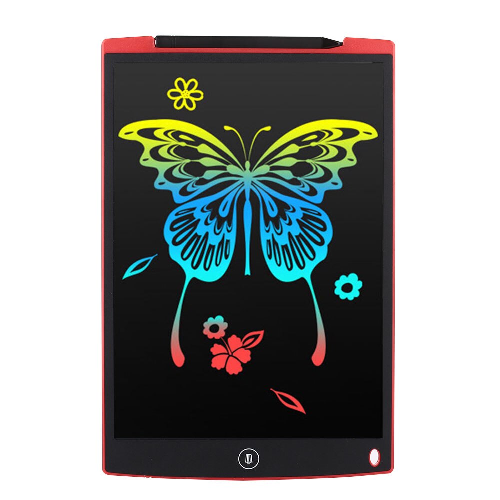 12 Inch Ultra Thin Handwriting Pads Kids Drawing Graphics Board LCD Writing Tablet LCD Screen Color Font Mini Notepad: Red
