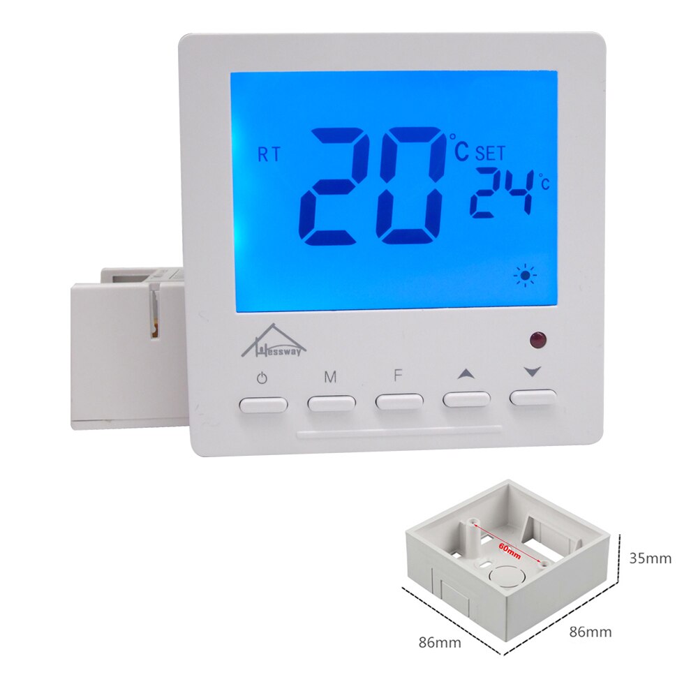 Gulvvarme rumtermostat til vandvarme， 3a 220 vac: S505b-86 overflade boks
