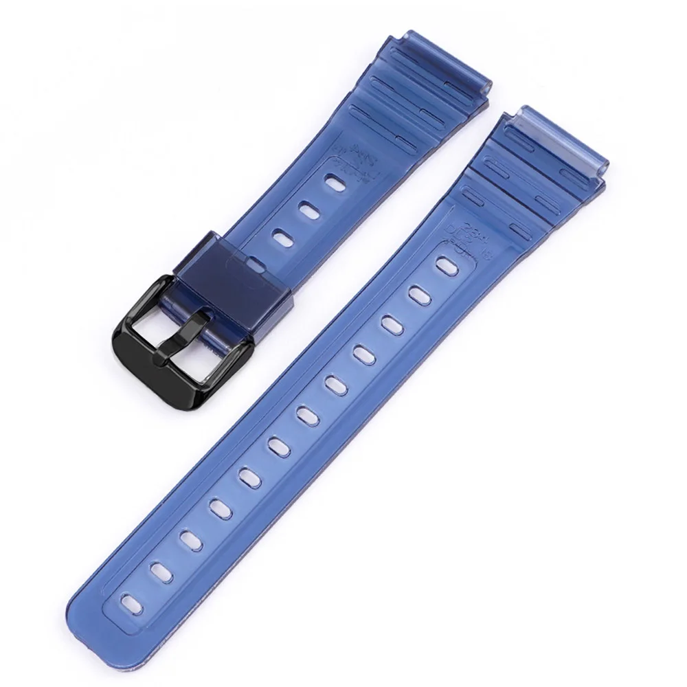 Correa de reloj para Casio F-91W F-84 F-105/108 A-158/168 AE-1200/1300 pulsera de silicona colorida transparente accesorios 18mm: SMOKEY MAUVE