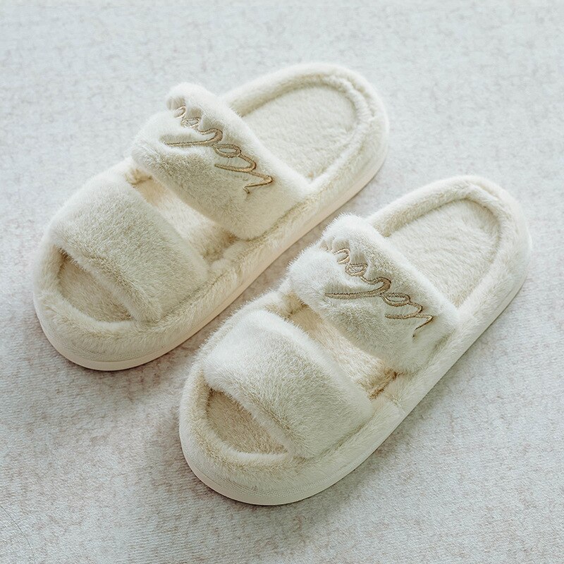 Moda senhoras escritório casa de algodão arrasto de pelúcia luz dos homens chinelos chinelos casa chinelos chinelos quentes para homem: Beige / 36-37