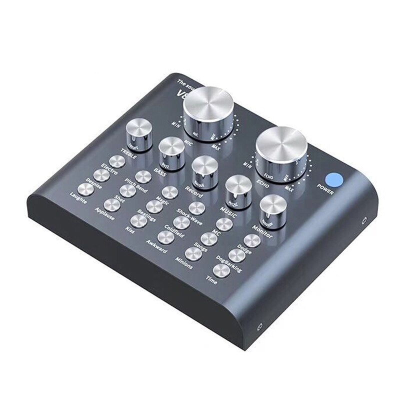1SET Audio Interface V8 Usb Sound Card Audio Microphone Webcast Live Sound Card External Usb Bluetooth Function For Phone PC