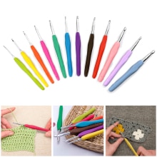 1pc Aluminum Crochet Hook Crochet Needles 2-10mm For Knitting Sewing Needles Tool With Randomly Soft Rubber Handle