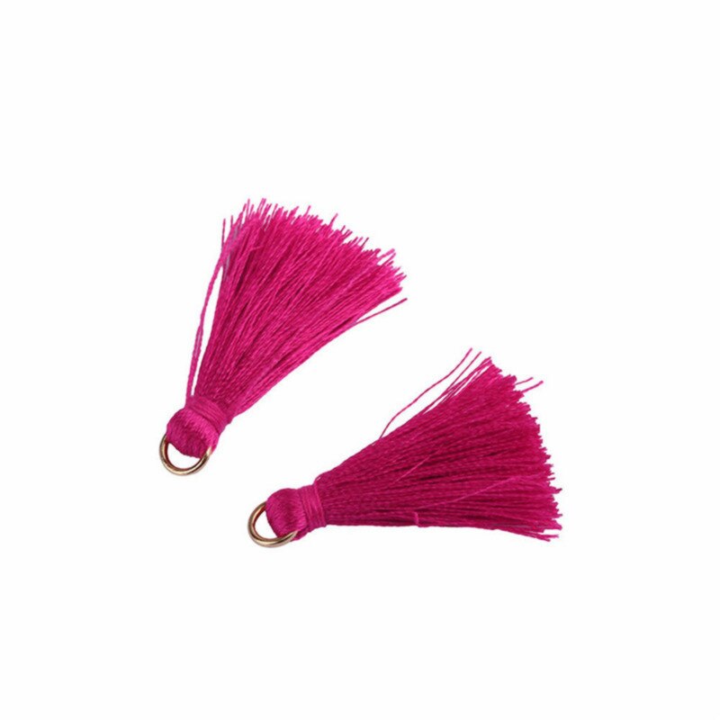 Anneau suspendu gland frange pendentif | 100 pièces, bricolage, petits glands garniture vêtements rideau décoratif boucles d'oreilles composants de bijoux: Rose red tassls