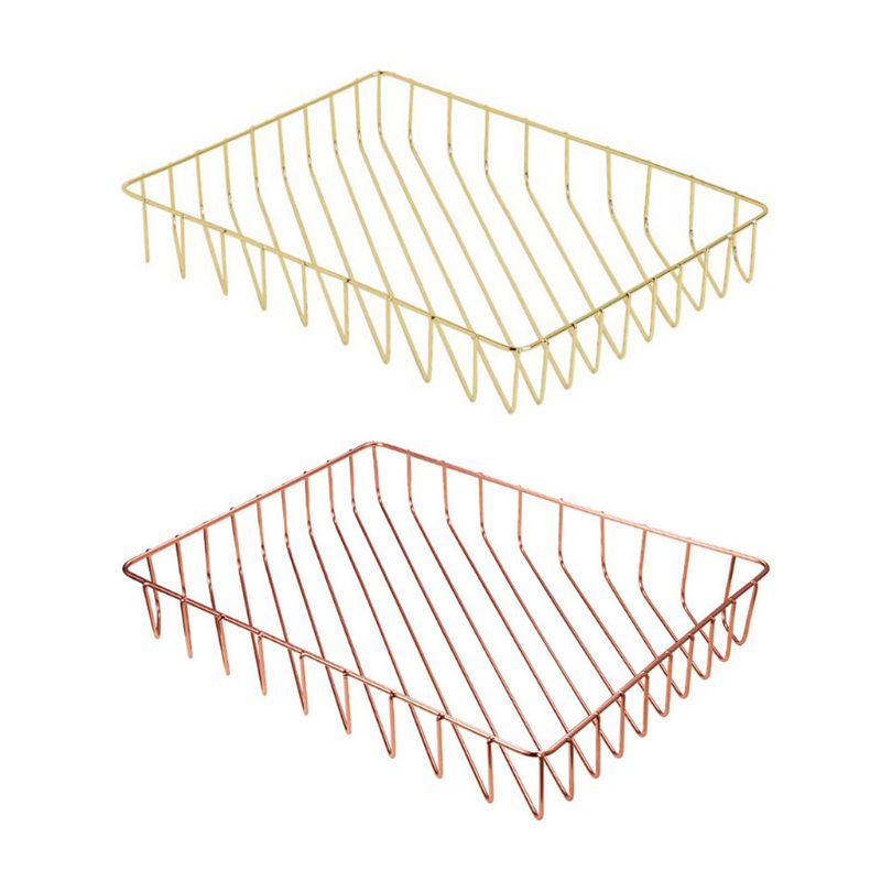 Metal Storage Iron Documents A4 Paper Storage Basket Desktop Stationery M17F