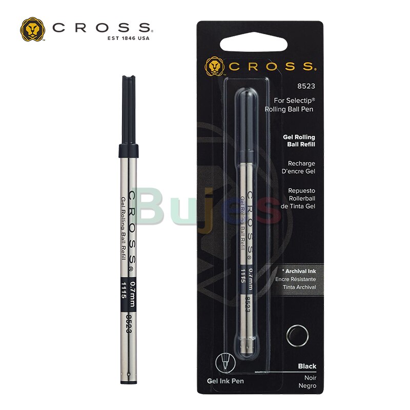 Cross Refills Black Rollerball Pen 0.5mm/0.7mm 8523, Vibrant Gel Ink. Reliable, , School Writing Supplies