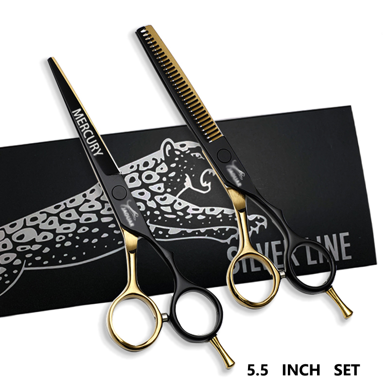 5.5 & 6 inch kappersschaar, knip- en uitdunschaar, kappersschaar, gereedschap voor de salon, barbierschaar: Zilver