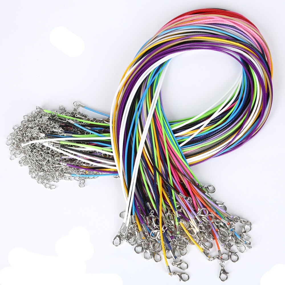 10 sztuk/partia skórzane łańcuchy bransoletka zawieszki charms z karabińczyk dla DIY komponenty do wyrobu biżuterii sznurek 1.5mm