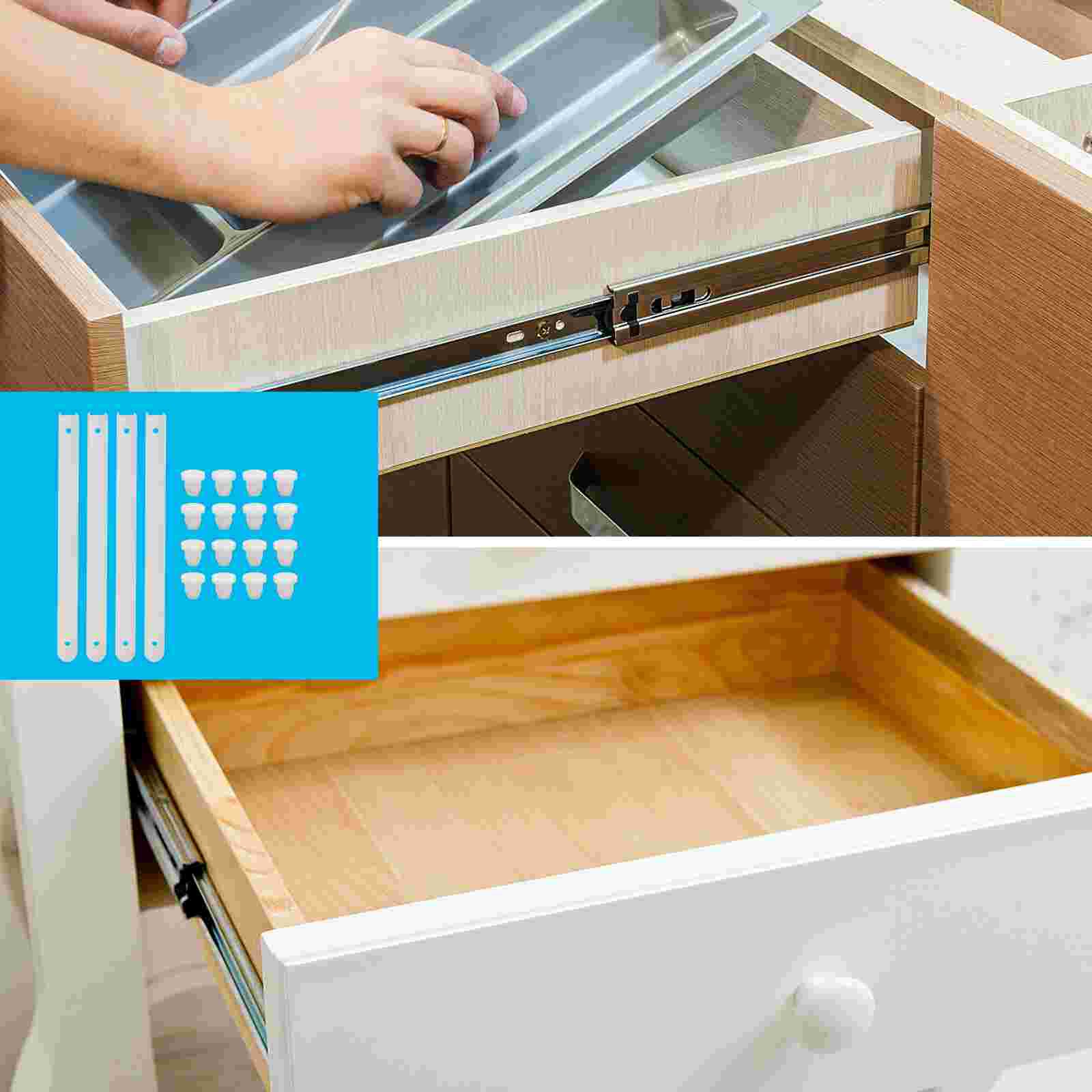 4 Sets Premium Drawer Guide Slides Simple Drawer Slides Drawer Guide Rails