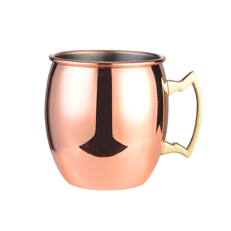 Gehämmert Moscow Mule Becher Trinken Tasse 100% Reine Massivem Kupfer Messing Set 16 Unzen Food Grade Metarial Bier Cocktail Tasse: Gold