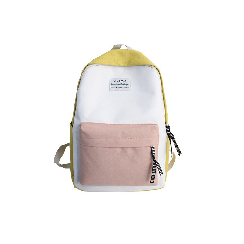 femme toile voyage Sac à Dos femmes Mochila Feminina Sac A Dos Sac à Dos sacs d'école pour adolescente Sac à Dos: Yellow