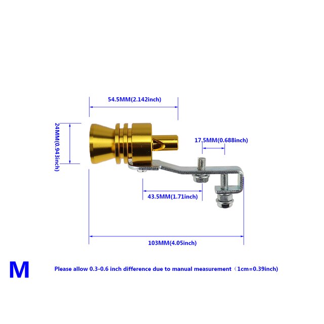 Universal simulador Whistler de la motocicleta del coche de la onda de sonido modificación imitador Turbo silbato tubo de escape de sirena: Glod - M