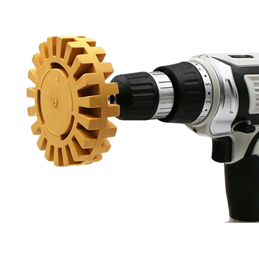Dissolvant de décalcomanie de roue de polissage 1/4 "outil de suppression de polissage rapide de roue de gomme en caoutchouc de tige pour des autocollants et des décalcomanies de voiture