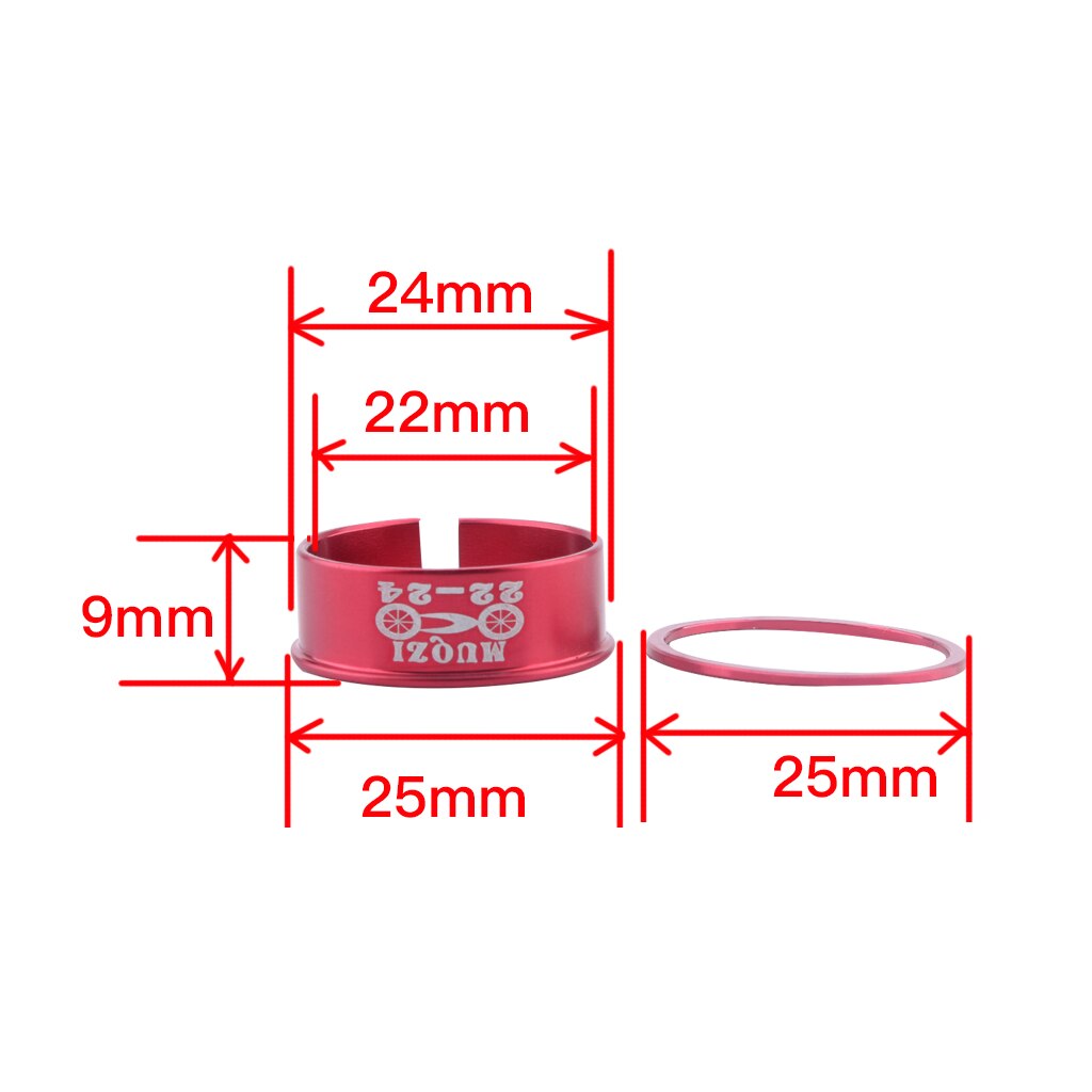 Bicycle Bike Bottom Bracket Adjustable Washer 24mm to 22mm Axis Conversion Sleeve Set