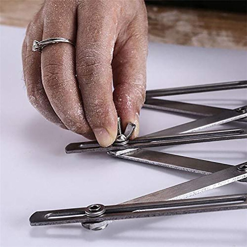 3 Wheel Pastry Cutter Pizza Cutter, Stainless Steel Expandable Pizza Slicer Multi-Round Pastry Knife Baking Cutter