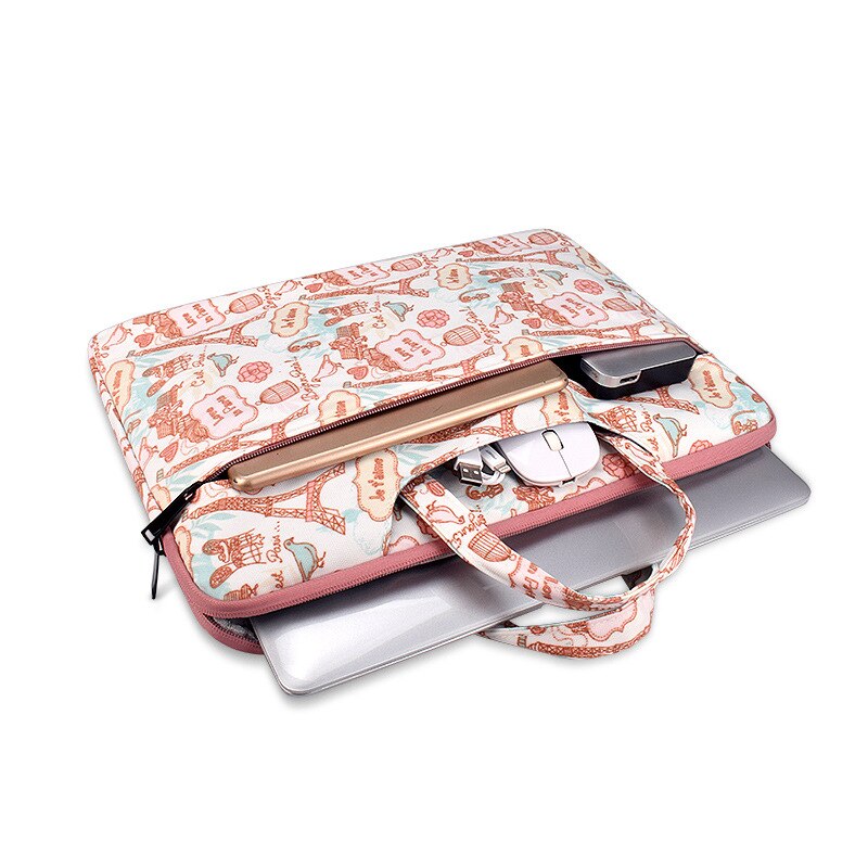 13.3/14.1/15.4inch Laptop Bag Portable Zipper File Folder for Document Bag Handbag Briefcase Kawaii Notebook Stationery Storage