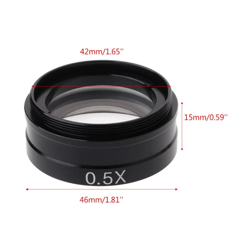 0.5X Stereo Microscope Barlow Auxiliary Objective Lens 48mm Mounting
