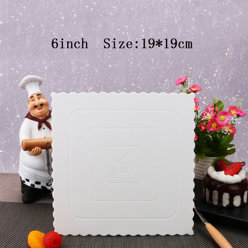 6 zoll 5 stücke Weiß Mousse Matte Boden Platz Kuchen Boards Runde Dessert Kuchen Display Tray Kuchen Keks Dekoration Boden kuchen Shop