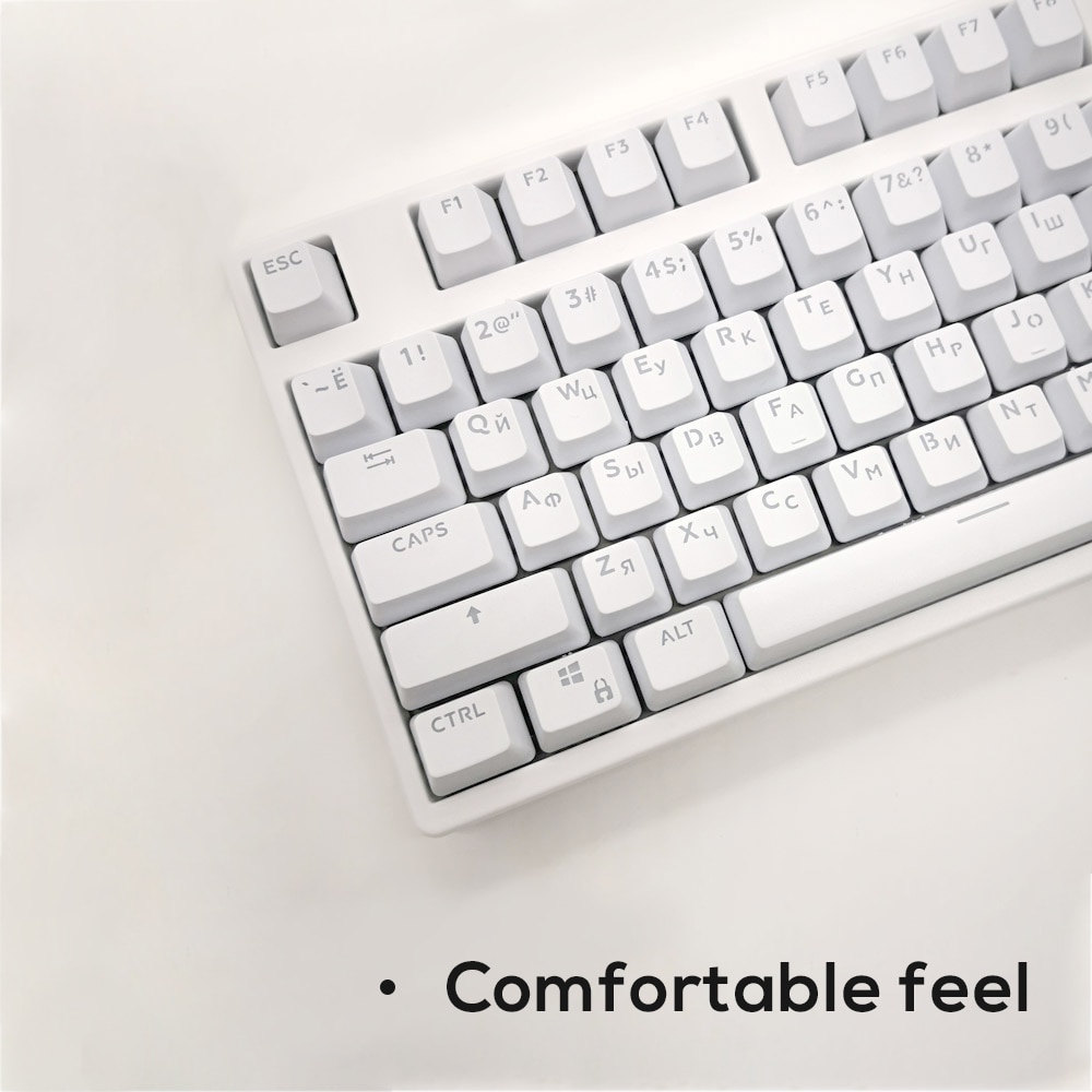 104 Keys Russian Layout Mechanical Keyboard Keycaps ABS Transparent For Cherry MX GK61 Jazz NOPPOO IKBC GANSS RK KBT FICO Switch