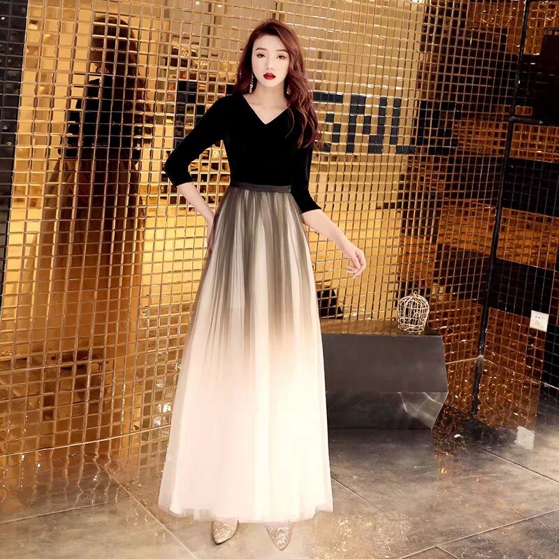 Elegante schwarz Oansatz Kleid Gradient rückenfrei pailletten Kleid geburtstag Party abendkleid Frauen Formale Abendkleid Vestidos: XXL