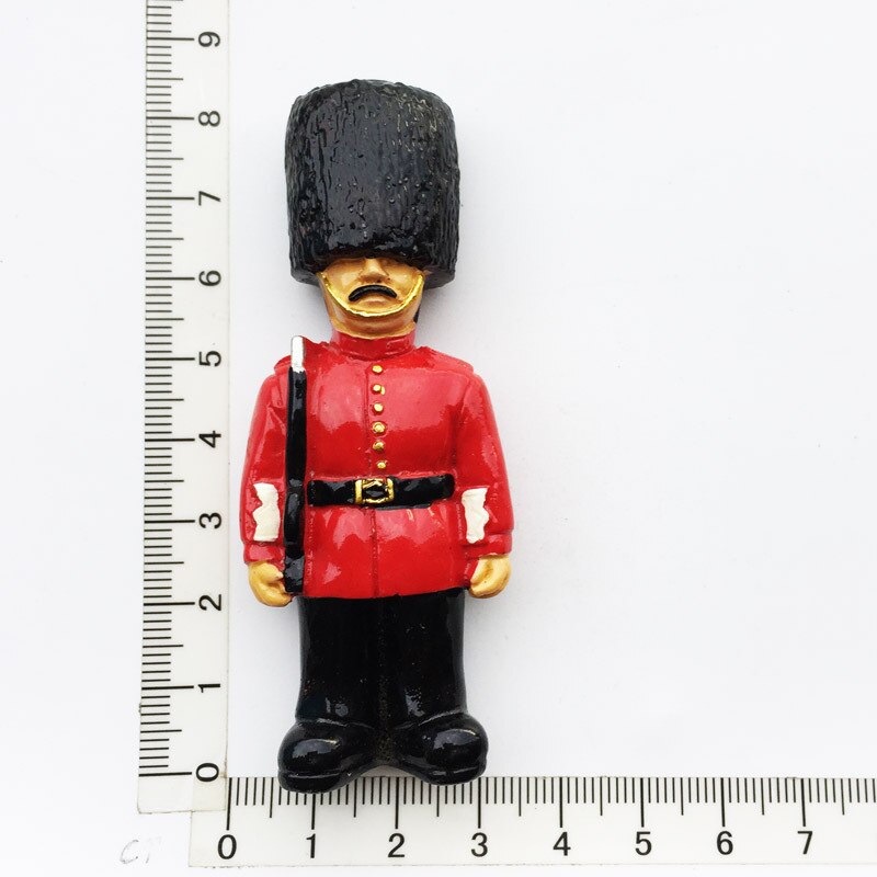 Aimant de réfrigérateur anglais, Bus de londres, soldat britannique, ours mignon, cabine téléphonique, Souvenir touristique, autocollants de réfrigérateur stéréo en résine: Little bear soldiers