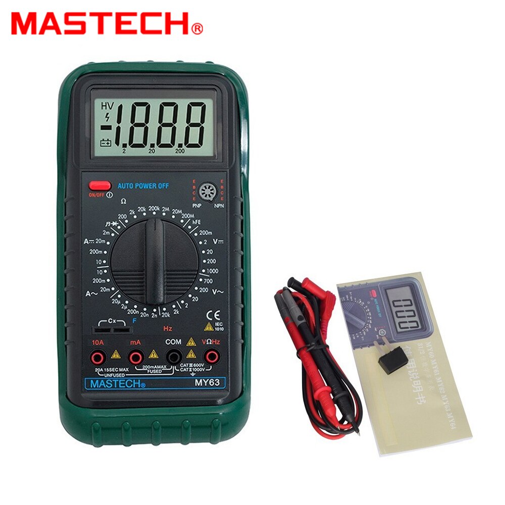 MASTECH MY63 Digital Auto Ranging Multimeter DMM Test Capacitance Frequency