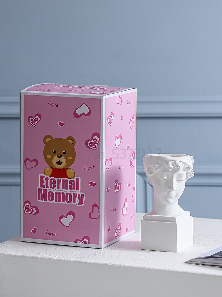 David sculpture plaster head makeup pen rinse birthday Christmas Eve tabletop decoration