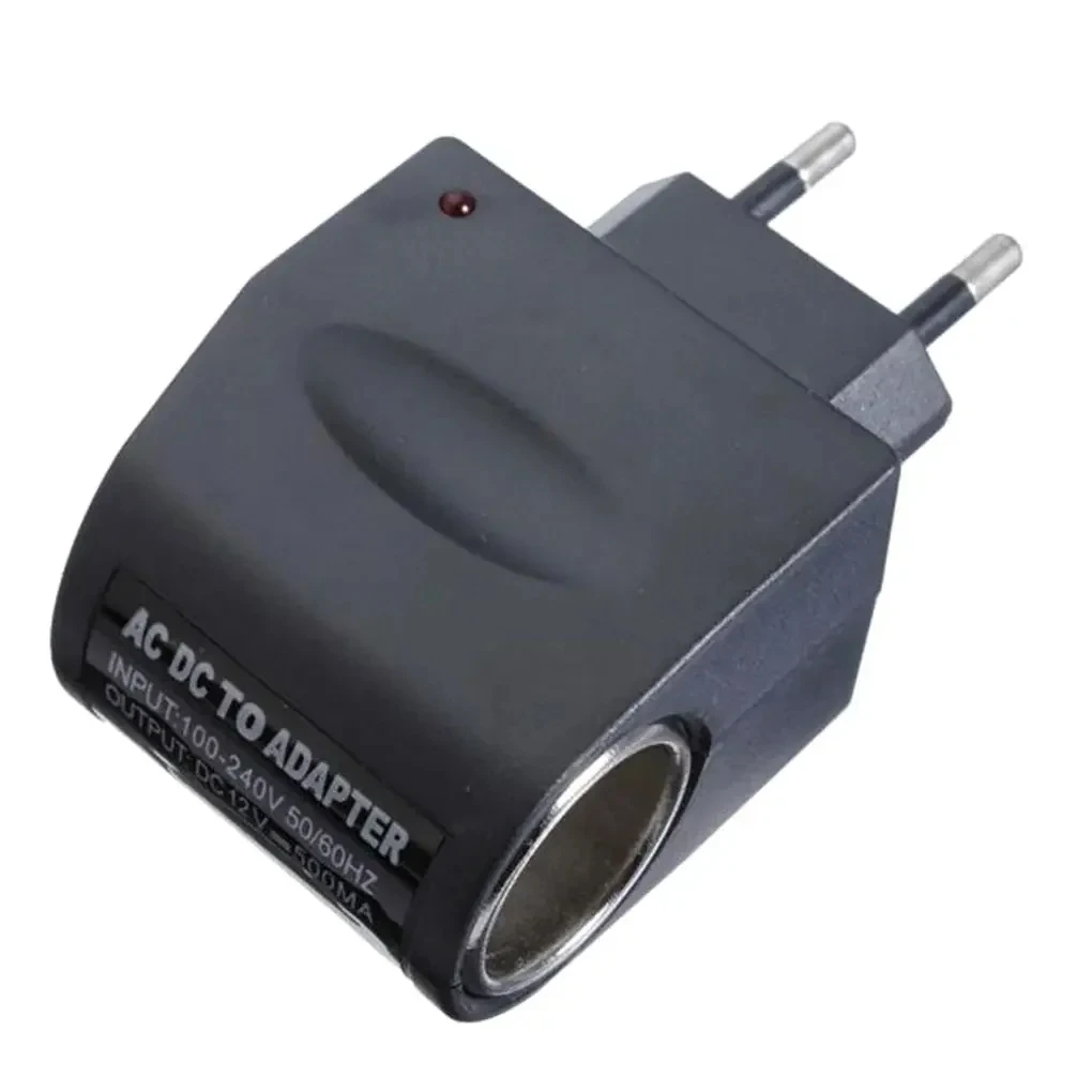 Ac-adapter med biluttak, billader, eu-plugg , 220v ac  to 12v dc, bruk for elektroniske bilenheter, bruk hjemme