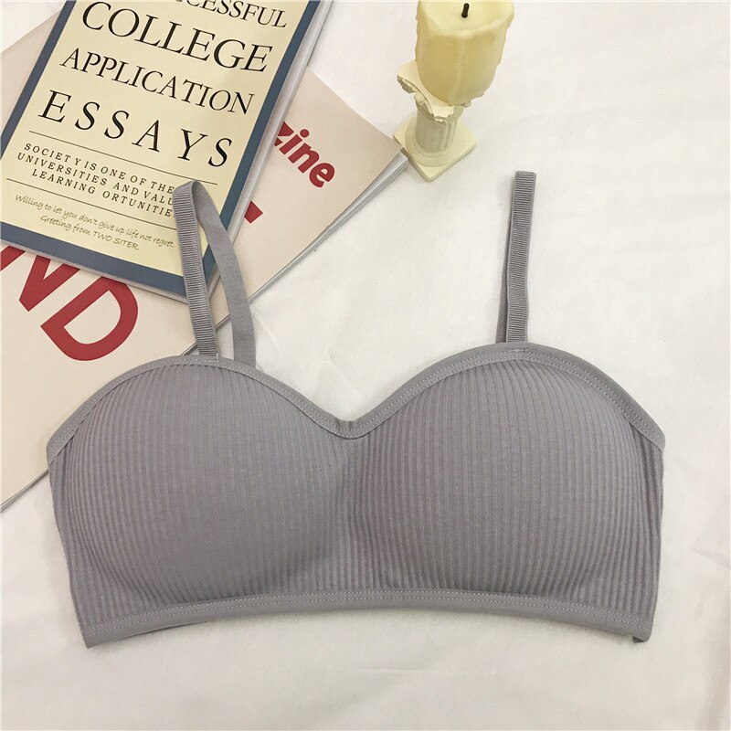 Svokor tube top lingerie halve cup naadloze push-up bh's voor vrouwen elasticiteit zacht ondergoed tienermeisjes wilde bh koreaanse versie: Grijsblauwe dames bh