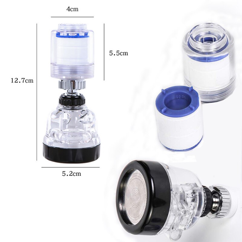 360 Roterende Splashproof Chloor Verwijderen Filter Beluchter Sink Hoofd Water Zuiveren Kraan 3 Modus Waterbesparing Waskolf Kraan
