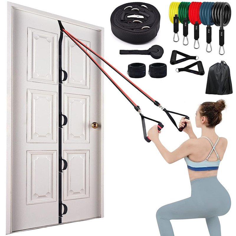 Correa de anclaje para puerta, bandas de resistencia para ejercicios, anclaje multipunto, accesorio de gimnasio, equipo de entrenamiento para Fitness en casa, 12 unidades por juego: Default Title