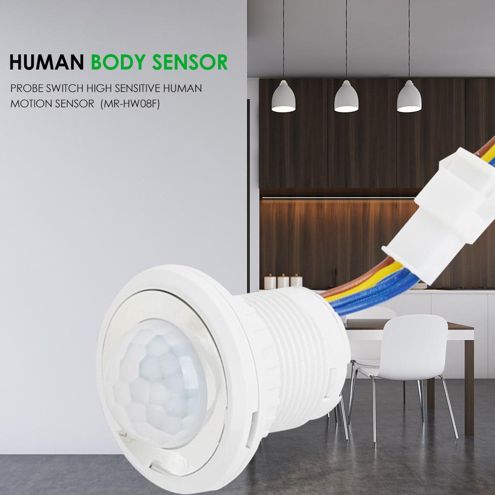 85-265V Adjustable White Infrared Light Motion Sensor Delay Home Lighting PIR Switch LED Sensitive Sensor Probe Switch