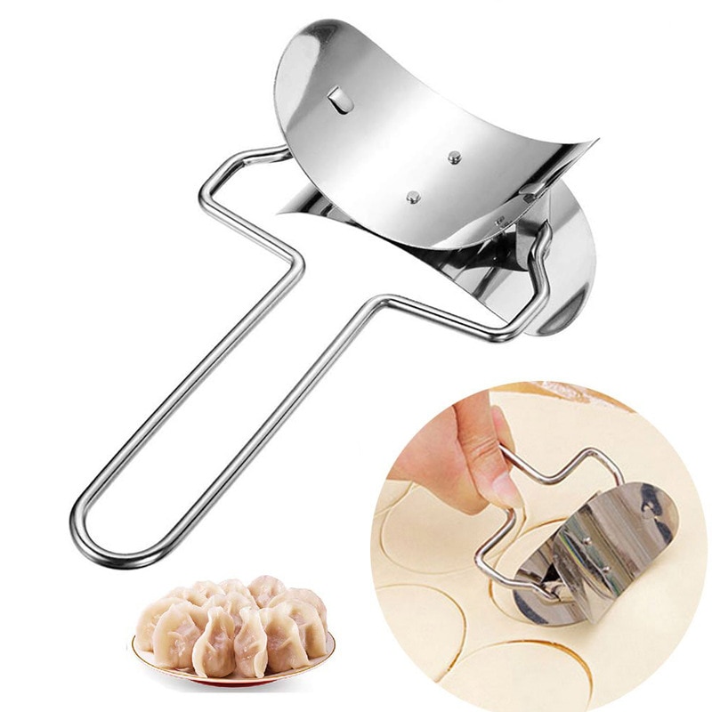 Máquina de rodillo circular para masa de piel de bola de masa grande de acero inoxidable, cortadores para hornear en casa, herramientas para rodar pasteles de Pizza y pasteles de cocina