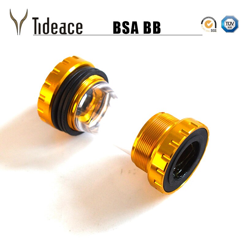Bicycle Press Fit BSA Bottom Bracket MTB Road Cycling Plastic&Aluminum alloy Bolt 68mm Crank Axis: golden