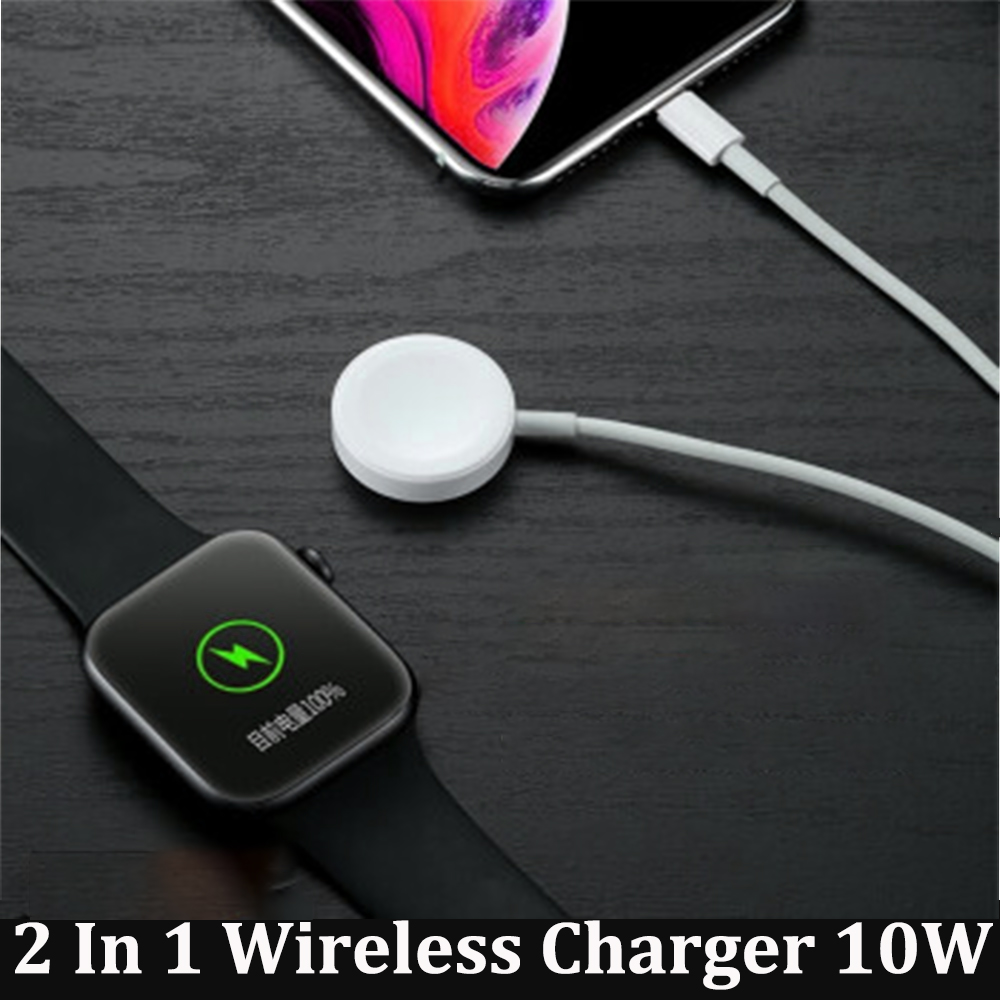 Smart 2 In 1 Magnetische Draadloze Qi Lader Voor Apple Horloge Serie Se/6/5/4/3/2/1 &amp; Snelle Oplaadkabel Voor Alle Iphone En Ipads