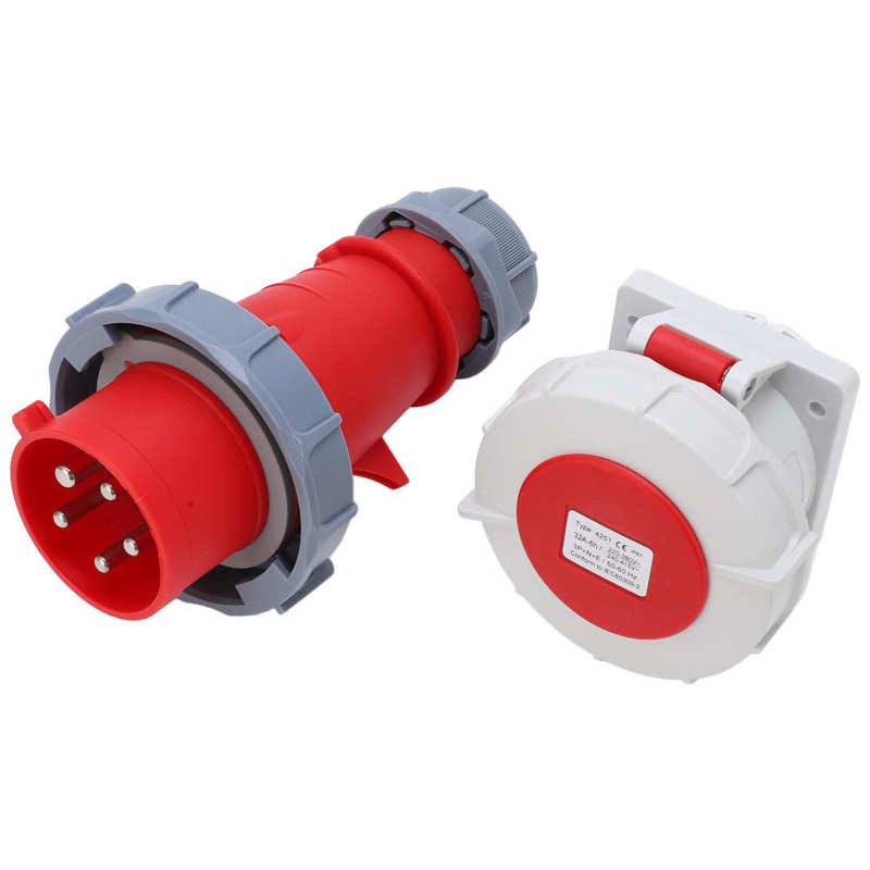 Industrial Plug Socket Female Male Plug Socket 32A 240‑415V for Industry Agriculture Electric Power
