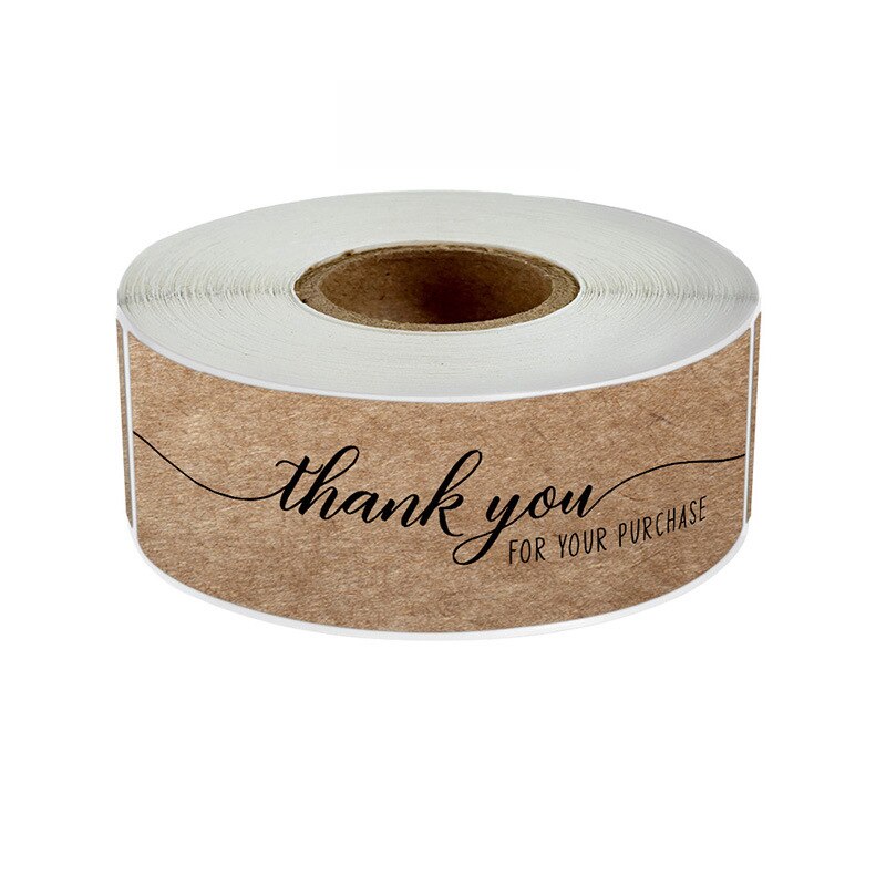 120Pcs Thank you fou your order sticker Kraft paper Handmade decor labels Thank You Stickers Envelope Sealing Stationery Supply: Style 3