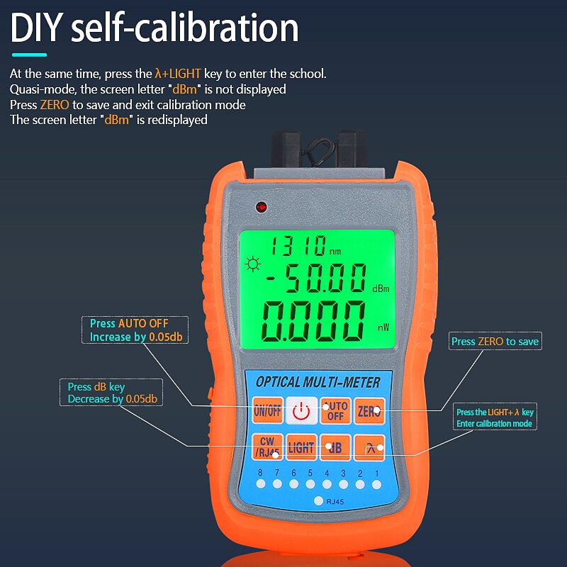 Comptyco AUA-G70B/50B 4in1 Mini Optical Power Meter Visual Fault Locator Netwerkkabel Test Glasvezel Tester 10Km 30Km Vfl