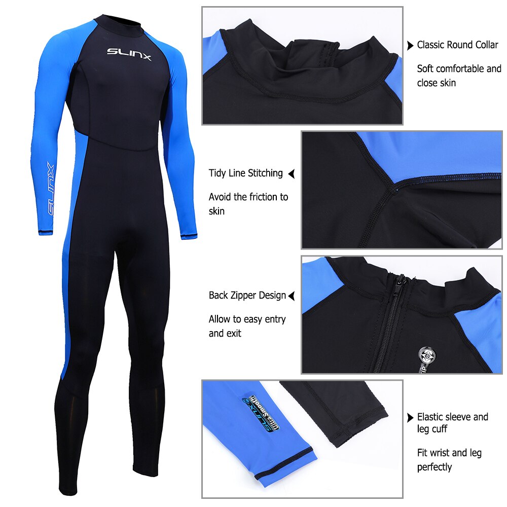 Slinx Mannen Zwemmen Surfen Uv Bescherming Body Duikpak Duiken Wetsuit Snorkelen Spearfishing Lycra Wetsuit