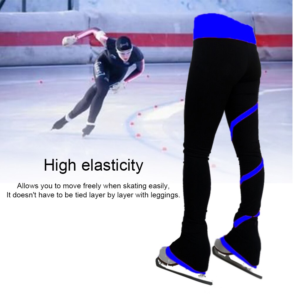 Abrasion Resistant Kids Childrens Sports Figure Skating Pants Stripe Soft Warm Flannelette Long Outdoor Training Competition
