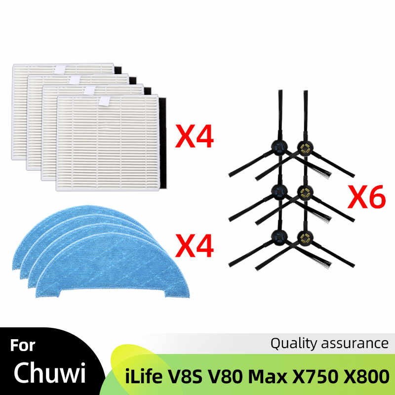 For iLife Chuwi V8 V8s Plus X750 X800 X785 V80 Max Side Brush Hepa Filter Mop Parts Accessories Robot Vacuum Cleaner Parts: Beige