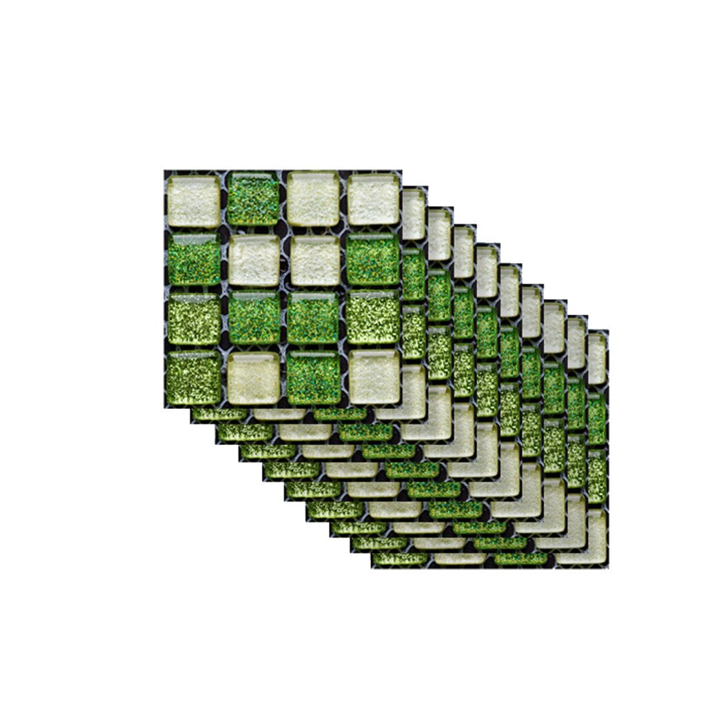 10 stk mosaikvæg fliser skræl og stick selvklæbende backsplash diy køkken badeværelse hjem væg klistermærke vinyl badeværelse 3d #w3: C