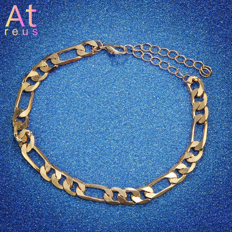 Vintage Gold Cuba Link Chain Anklets For Women Men Ankle Bracelet Beach Accessories Jewelry Saddle Chain