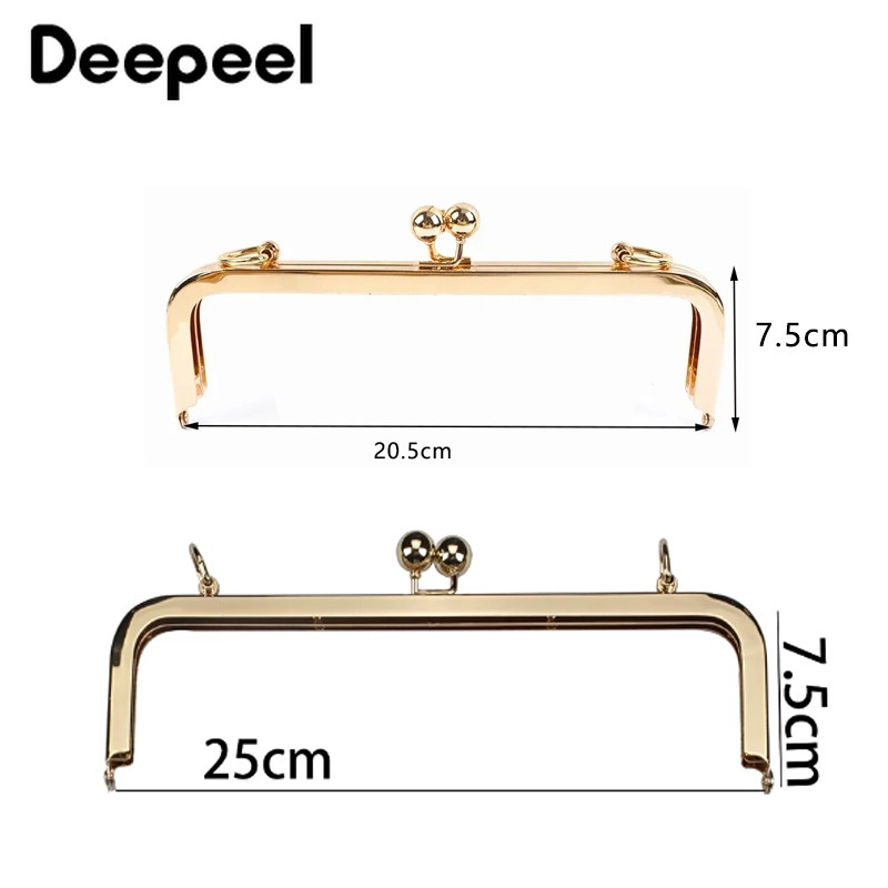 1/2/5Pcs Deepeel 20/25cm Metal Bag Handles Square Smooth Purse Frame Kiss Clasp DIY Sewing Brackets Screw Wallet Accessories