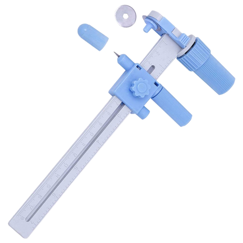 Cortador de brújula giratorio ajustable 20mm-180mm DIY cortador de círculos con cuchillas para costura de Patchwork de papel